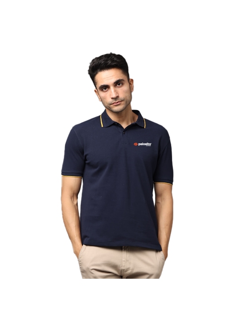 Greys & Blues Pima Polo T-Shirt - Navy Blue With Musterd Tipping